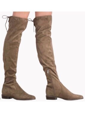 {NWOT} Marc Fisher | Hulie Over the Knee Boots Faux Suede MFHULIE Taupe (8.5 M)